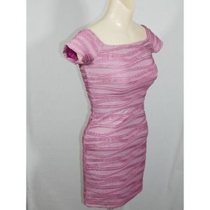 Vtg Wet Seal Pink Sexy Bodycon Dress Party Cocktail Club XS Wavy Lined